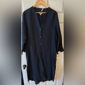 Vineyard Vines Black 100%Linen Coverup, dry cleaned. EUC Perfect for resort!